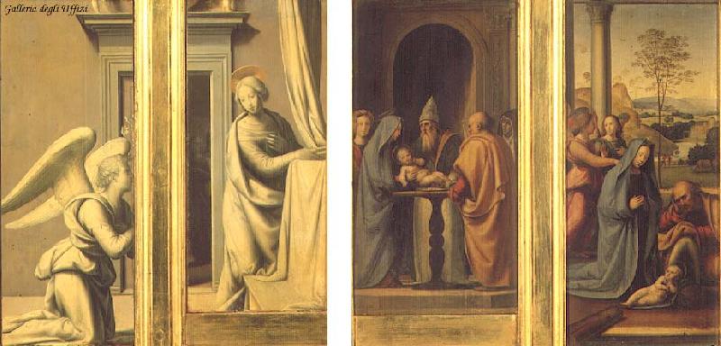 BARTOLOMEO, Fra The Annunciation (front), Circumcision and Nativity (back) Sweden oil painting art
